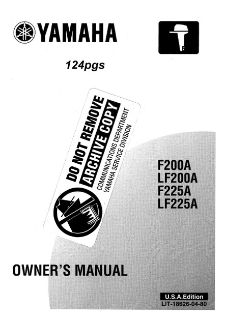 YAMAHA OEM Accessory Installation Instructions - V6 Crankshaft