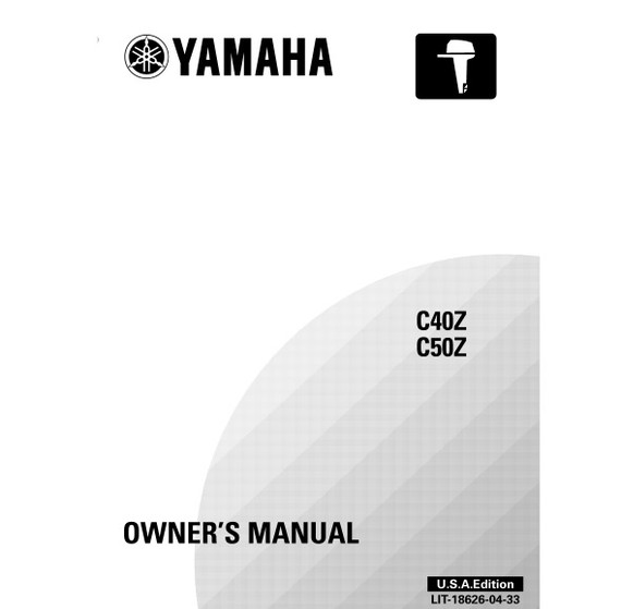 YAMAHA OEM Owner's Manual 2001 - C40Z/C50Z - LIT-18626-04-33 Models 40V/50H, C40TLRZ, C50TLRZ, MC40TLR, MC50TLR