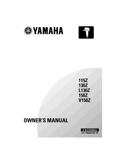 YAMAHA OEM Owner's Manual 2002 - 115A/130A/L130A/150A/V150A - LIT