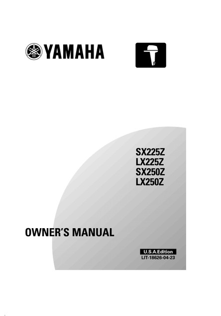 YAMAHA OEM Owner's Manual 2002 - SX225A/LX225A/SX250A/LX250A - LIT