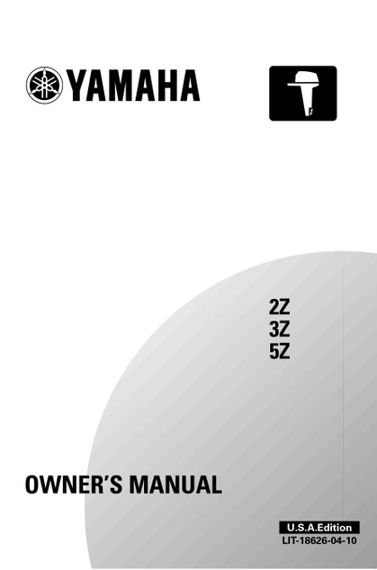 YAMAHA OEM Owner's Manual 2001- 5MSHZ - LIT-18626-04-10 Models 5C/4BC, 5MSHZ, M5MSH