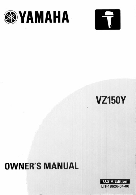 YAMAHA OEM Owner's Manual 2000 - VZ150TLRY - LIT-18626-04-00 Models MVZ150TLR, V6 2.6L DI, VZ150TLRY