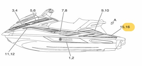 YAMAHA OEM Graphic, J GP1800R 2019 F3P-U417U-50-00