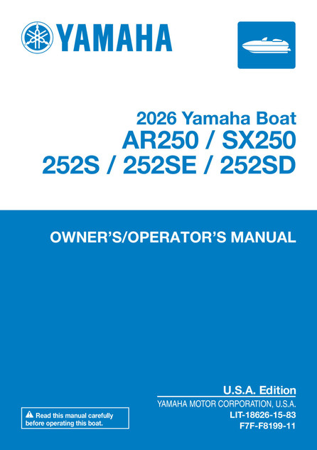 YAMAHA OEM Owner's/ Operator's Manual 2025 - AR250/ SX250/ 252S