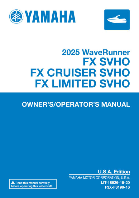 YAMAHA OEM Owner's/ Operator's Manual 2026 - FX SVHO/ FX Cruiser