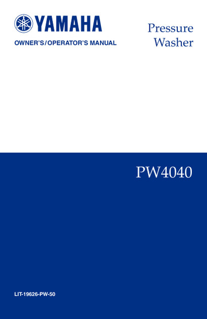 YAMAHA OEM Owner's Manual - PW4040 - LIT-19626-PW-50 Models PW4040A