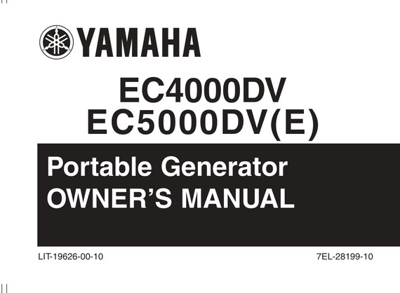 YAMAHA OEM Owner's Manual 1985 - EC4000DV - LIT-19626-00-10 Models EC4000DV