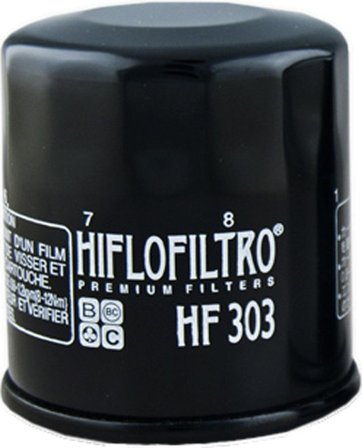 HIFLOFILTRO Oil Filter 16 in, Chrome for PWC / Personal Watercraft | Fits Kawasaki, Yamaha | HF303 | 550-0303