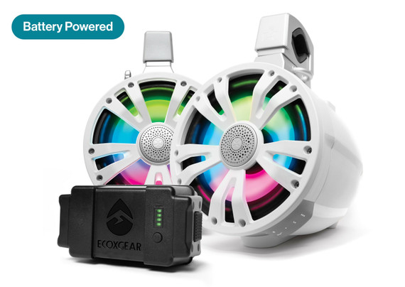 ECOXGEAR ETB08 Amplified Tower Speakers 8", White, carbon fiber for PWC / Personal Watercraft | SEI-ETBAT7708 | 63-9227