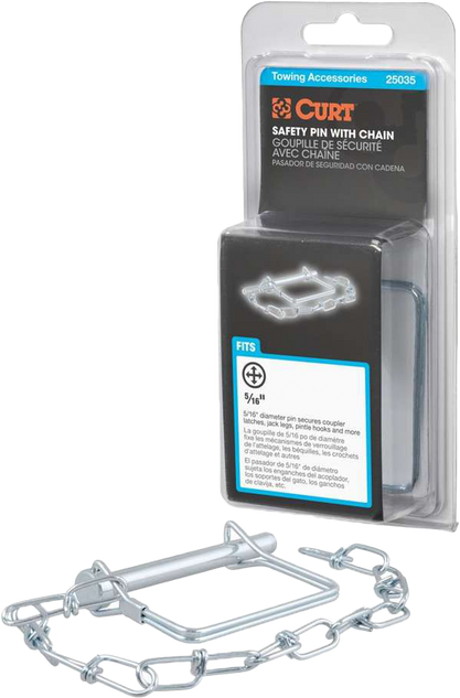 CURT Safety Pin With Chain 1/4" for PWC / Personal Watercraft | 25035 | 52-3031
