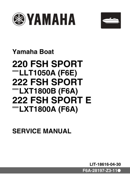 YAMAHA OEM Service Manual MY2023-2026 - 220 Series/ 222 Series