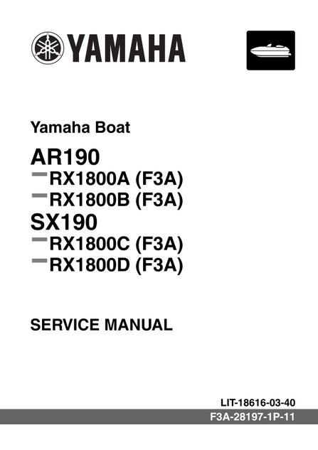 YAMAHA OEM Service Manual - AR190 / SX190 - LIT-18616-03-51 Models