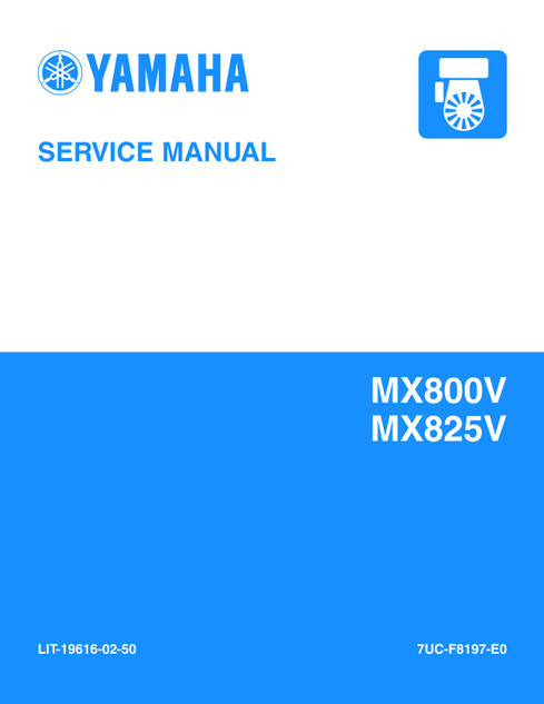 YAMAHA OEM Service Manual - MX800VH / MX82V CARB - LIT-19616-02-50 Models MX80VH7J61, MX80VJ7X61, MX82VH7J61, MX82VJ7X61