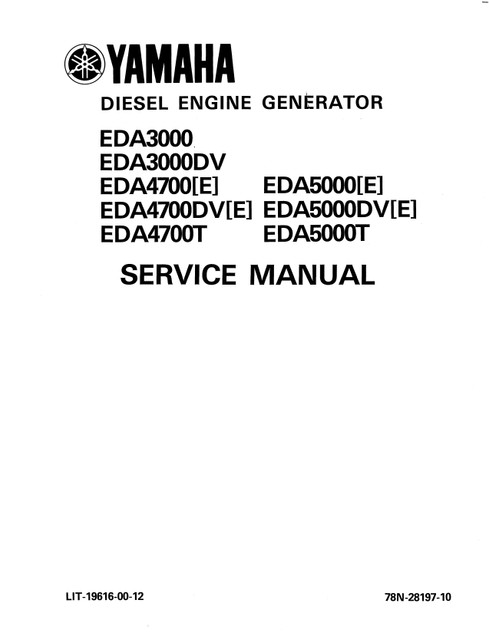 YAMAHA OEM Service Manual - EF600 - LIT-19616-00-04 Models EF600