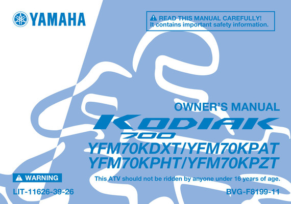 YAMAHA OEM Service Manual - 2025 - 2026 KODIAK 700 / EPS - LIT