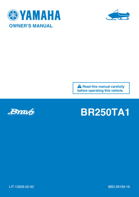 YAMAHA OEM Owner's Manual - 2011 BR250 - LIT-12628-02-92 Models BR250TA1, BR250TA