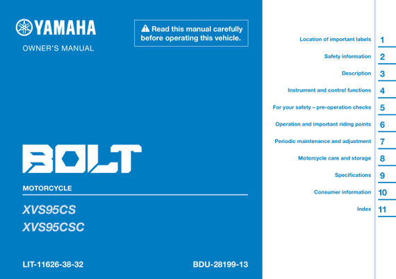 YAMAHA OEM Service Manual - 2017 - 2025 BOLT / BOLT R-SPEC - LIT