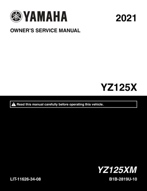 YAMAHA OEM Owner's / Service Manual - 2025 YZ125X - LIT-11626-38