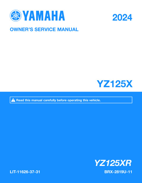 YAMAHA OEM Owner's / Service Manual - 2025 YZ125X - LIT-11626-38
