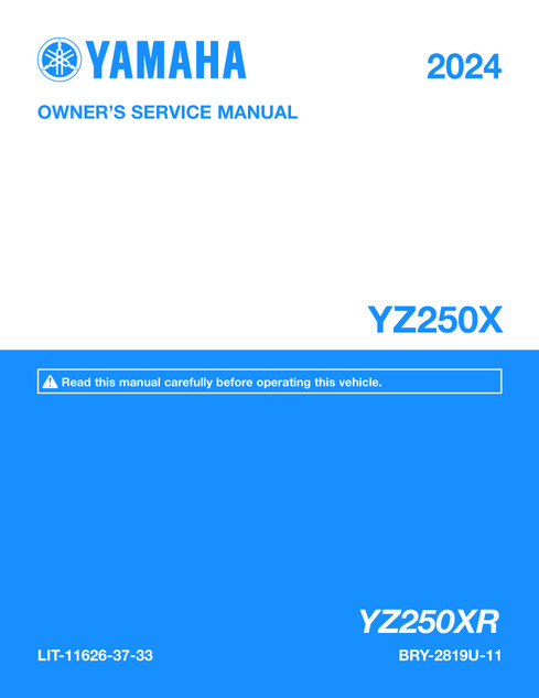 YAMAHA OEM Owner's / Service Manual - 2023 YZ250X - LIT-11626-36