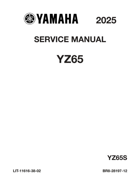 YAMAHA OEM Service Manual - 2020 - 2024 YZ65 - LIT-11616-33-09