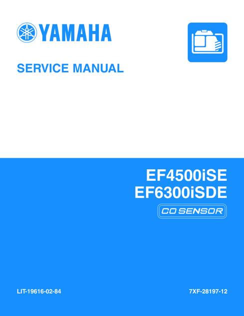 YAMAHA OEM Service Manual - EF45ISEX and EF63ISDEX CO Sensor - LIT-19616-02-84 Models EF45ISEX, EF63ISDEX