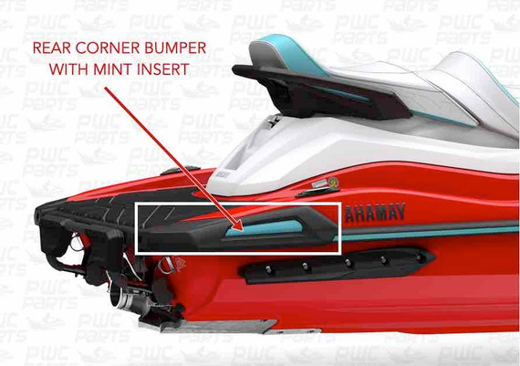 YAMAHA OEM RH Rear Corner Bumper Stern Gunwale Complete F6G-U2504-71-00