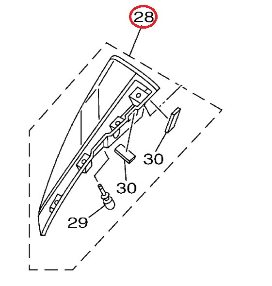 YAMAHA OEM Mirror Assembly 2 F2X-U590E-60-00