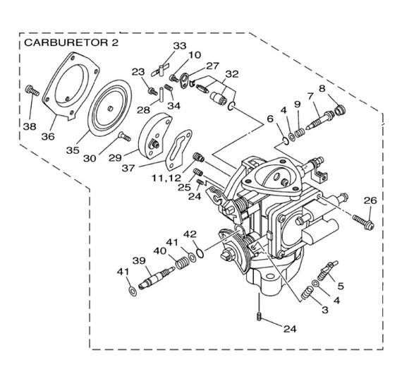 YAMAHA OEM Carburetor Assembly 2 62T-14302-03-00