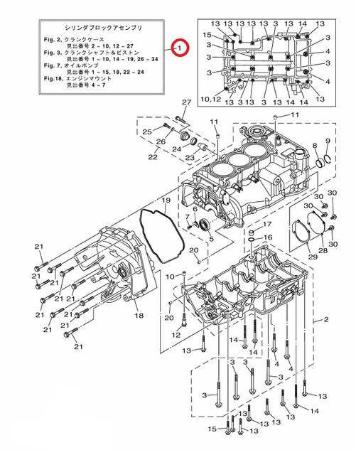 YAMAHA OEM Cylinder Block Assembly 6EY-W009B-02-00