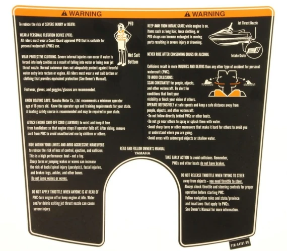 YAMAHA OEM Warning Uniform 1 Label F1W-U41B1-00-00