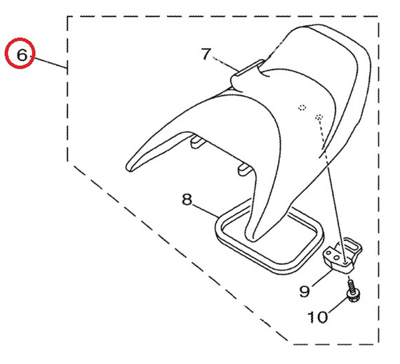 YAMAHA OEM Single Seat Assembly F2X-U372A-10-00