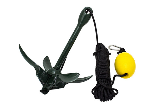 Suncor Cast Iron Galvanized Folding Grapnel Anchor Kit Green G8001-MKII-GREEN G8003-MKII-GREEN