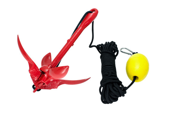Suncor Cast Iron Galvanized Folding Grapnel Anchor Kit Red G8001-MKII-RED G8003-MKII-RED