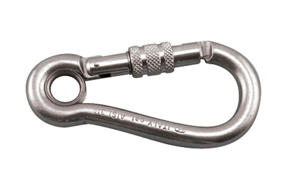 Suncor Screw/Key Lock Spring Clip with Eye 316 Stainless Steel S0181-K