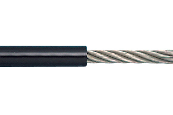 Suncor Black PVC Coated 7 X 7 Wire Rope 316 Stainless Steel S0709-0
