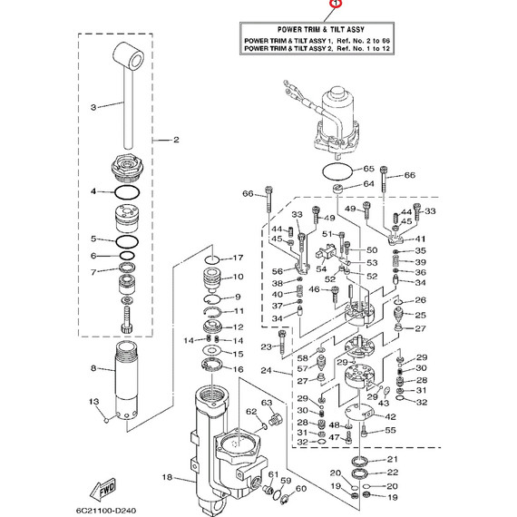 YAMAHA OEM Power Trim & Tilt 6C5-43800-13-00
