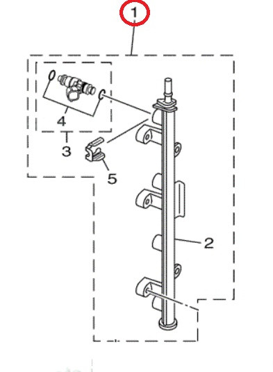 YAMAHA OEM Delivery Pipe Assembly 1 6AW-13160-11-00
