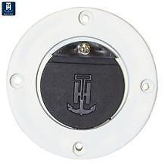 TH Marine Flush Mount Flapper Scupper Adapter Valve White/Black SA-2B-DP