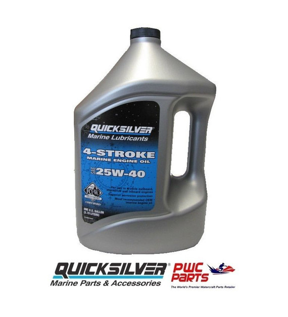 QUICKSILVER 25W-40 4-Cycle Marine Engine Oil 92-8M0078620 One Gallon QUICKSILVER 25W-40 4-Cycle Marine Engine Oil 92-8M0078620 One Gallon