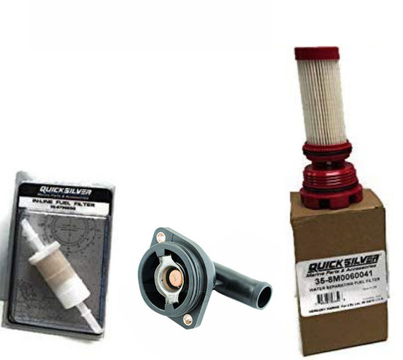 QUICKSILVER VERADO TUNE UP KIT- FUEL FILTER, WATER SEPARATOR, THERMOSTAT 775-60 L6 200 225 250 275 300