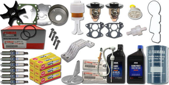 SENECA Marine Yamaha VZ200TLR VZ200TLRB VZ200TLRA  VZ200TLRC Maintenance Kit Fuel Filter Gear Lube Water Pump Rebuild Trim VST Filter Gasket in-Line Trim Tab Anode Lower Unit Gear Lube & Gaskets Spark Plugs Power Trim Fluid