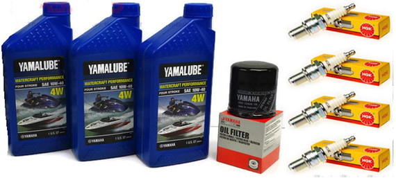 Yamaha 2005-2015 VX110 Deluxe Cruiser Sport VX 110 V1 Oil Change Kit w/NGK Spark Plugs Set