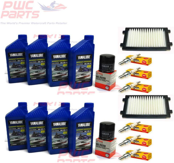 YAMAHA 2017+ AR210 SX210 FSH210 210 FSH Boat Oil Change Maintenance Kit w/NGK Spark Plugs & OEM 6EY-14451-00-00 Air Filter