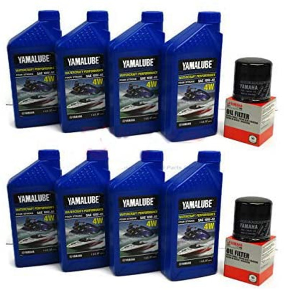 YAMAHA 24' Boat OEM Oil Change Kit - Jet Boat 4W Yamalube w/ 69J-13440-03-00 Filters for 2010+ AR240 SX240 HO/ 242 LIMITED/S/E-SERIES/ 242X/ 212SS/ 212X