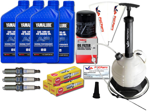 YAMAHA 2016 2017 2018 2019 2020 2021 2022 2023 2024 2025+ VX/Deluxe/Cruiser/Sport TR-1 Oil Change Kit w/NGK Spark Plugs & 6L Oil Fluid Extractor Pump