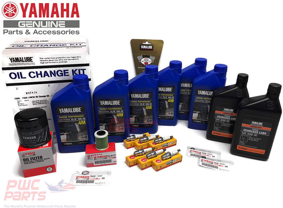 YAMAHA OEM 2006+ F250 F250TXR LF250 LF250B F250B V6 3.3L Outboard Oil Change 10W30 FC 4M Lower Unit Gear Lube Gasket NGK Spark Plug LFR6A-11 Primary Fuel Filter Maintenance Kit