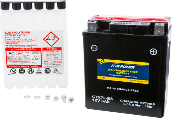 Fire Power Battery CTX7L-BS Maintenance Free