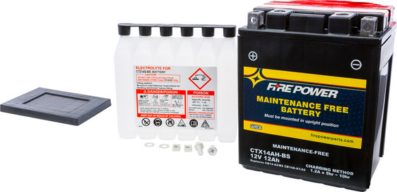 Fire Power Battery CTX14AH-BS Maintenance Free