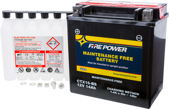 Fire Power Battery CTX16-BS Maintenance Free